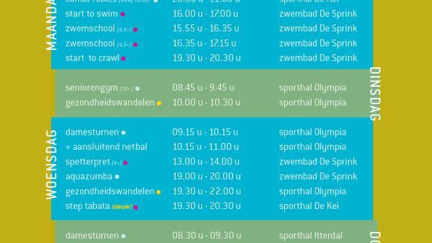 wekelijkse sportlessen